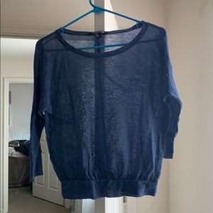Blue 3/4 length sleeve shirt